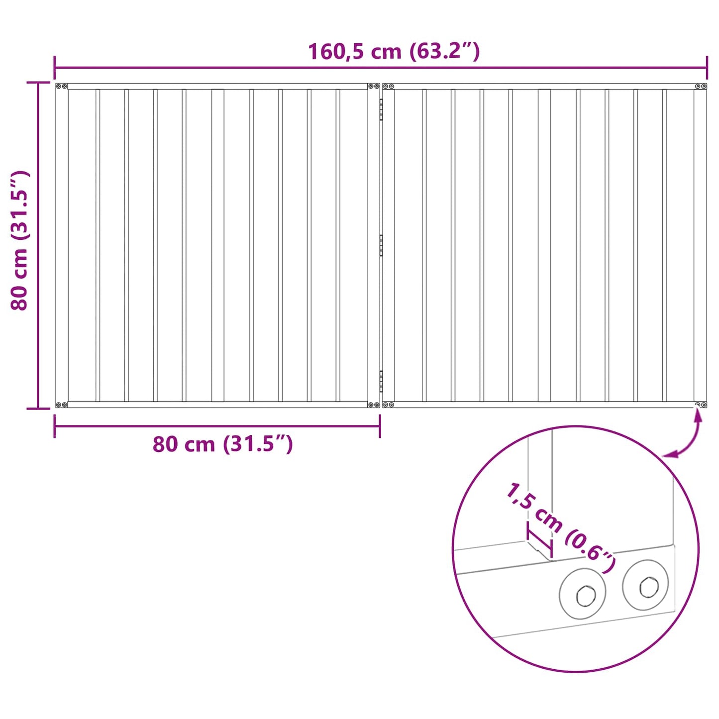 Hondenhek 2 pcs Zwart 80 x 80 cm Gegalvaniseerd staal is nu te koop bij PeponiXL, paradijselijk wonen!