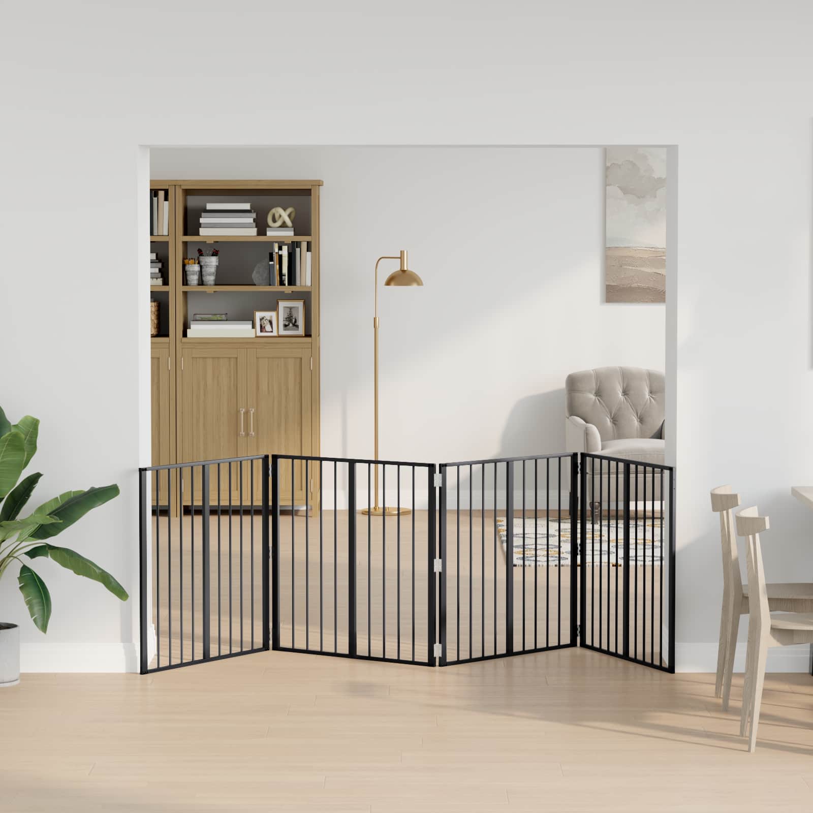 Hondenhek 4 pcs Zwart 80 x 80 cm Gegalvaniseerd staal is nu te koop bij PeponiXL, paradijselijk wonen!