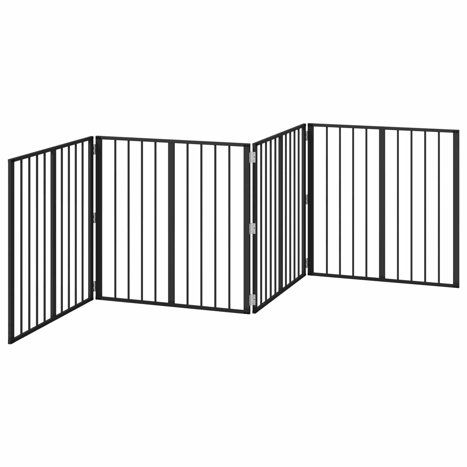 Hondenhek 4 pcs Zwart 80 x 80 cm Gegalvaniseerd staal is nu te koop bij PeponiXL, paradijselijk wonen!