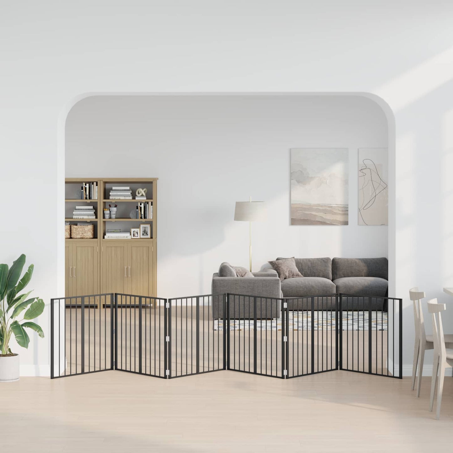 Hondenhek 6 pcs Zwart 80 x 80 cm Gegalvaniseerd staal is nu te koop bij PeponiXL, paradijselijk wonen!