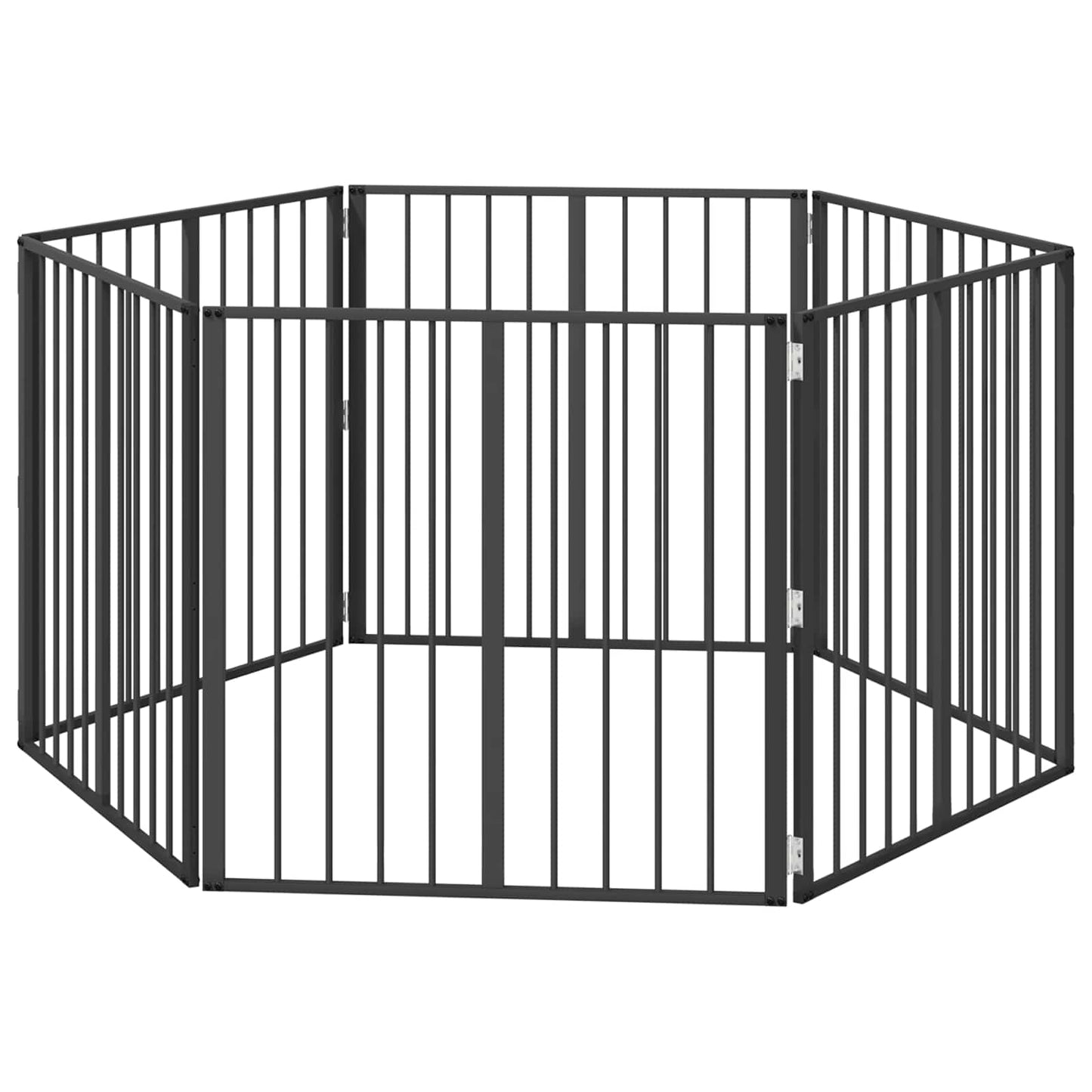 Hondenhek 6 pcs Zwart 80 x 80 cm Gegalvaniseerd staal is nu te koop bij PeponiXL, paradijselijk wonen!