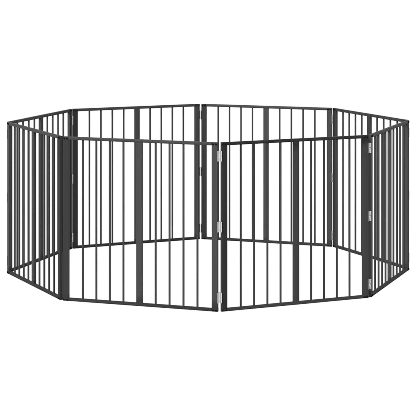 Hondenhek 8 pcs Zwart 80 x 80 cm Gegalvaniseerd staal is nu te koop bij PeponiXL, paradijselijk wonen!