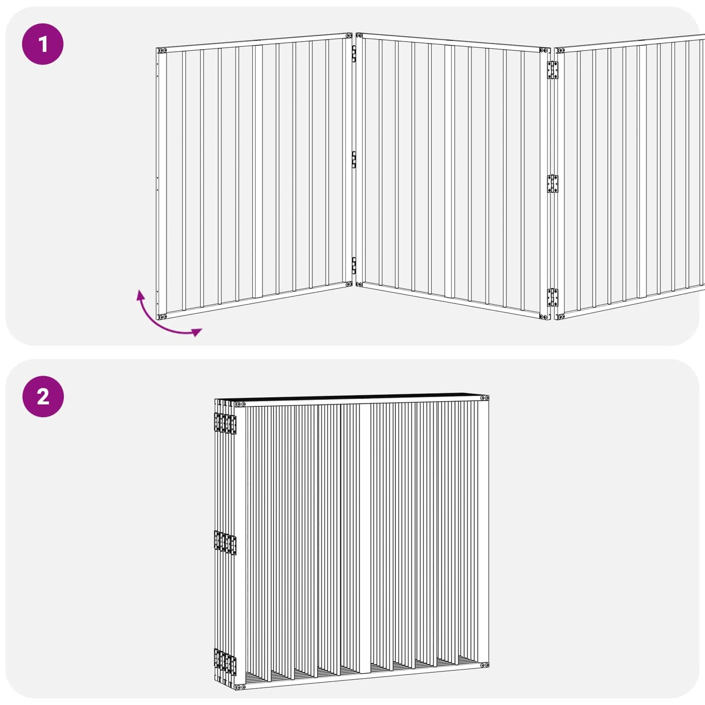 Hondenhek 8 pcs Zwart 80 x 80 cm Gegalvaniseerd staal is nu te koop bij PeponiXL, paradijselijk wonen!