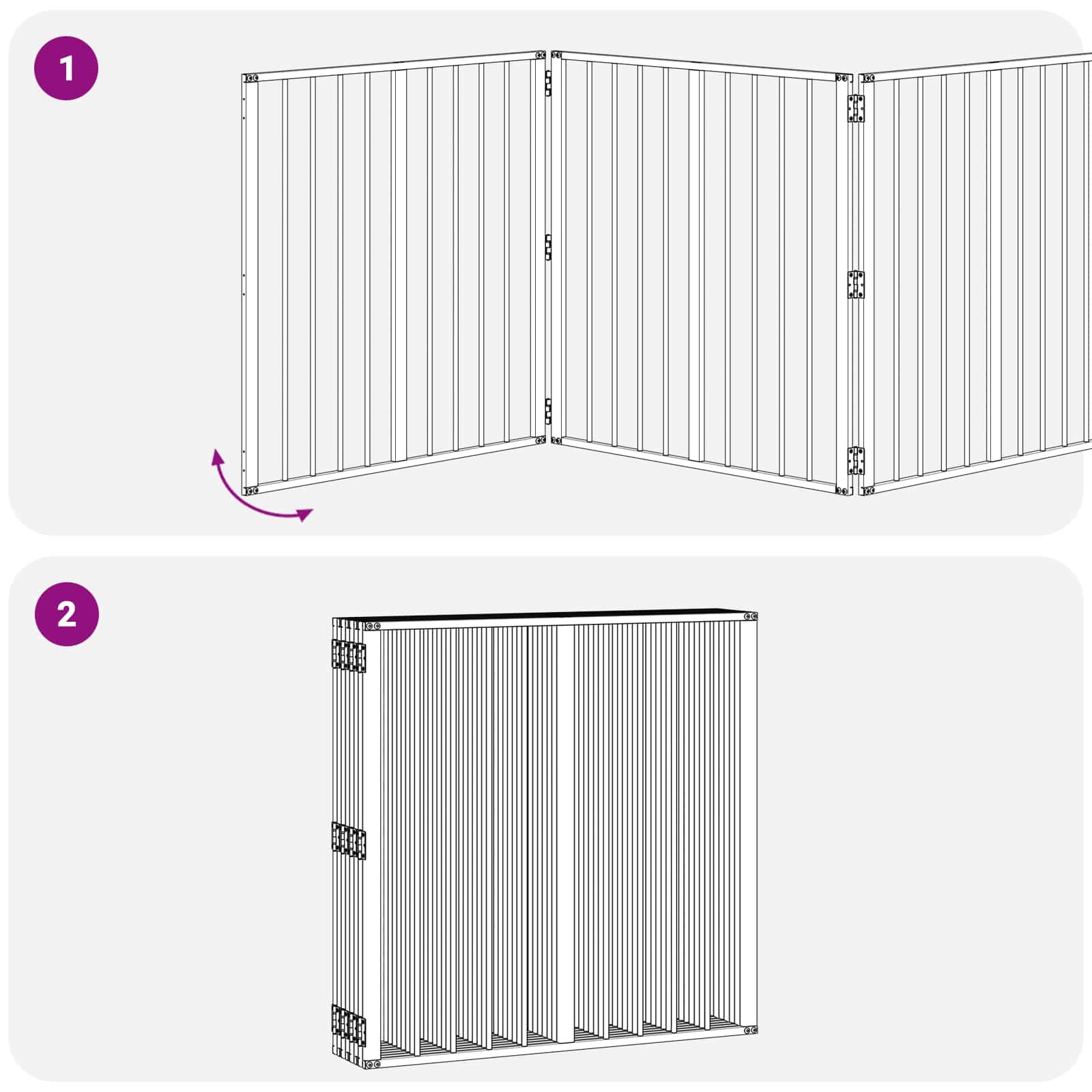 Hondenhek 8 pcs Zwart 80 x 80 cm Gegalvaniseerd staal is nu te koop bij PeponiXL, paradijselijk wonen!