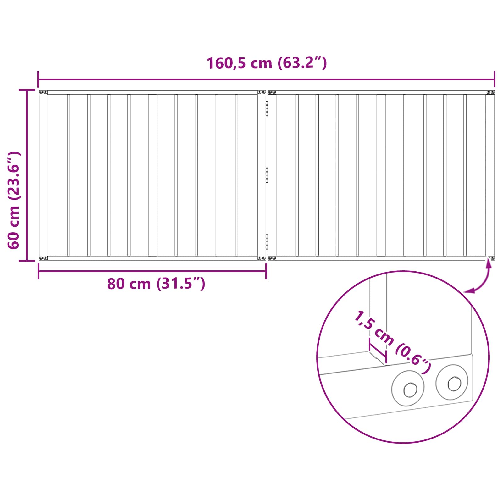 Hondenhek 2 pcs Zwart 80 x 60 cm Gegalvaniseerd staal is nu te koop bij PeponiXL, paradijselijk wonen!