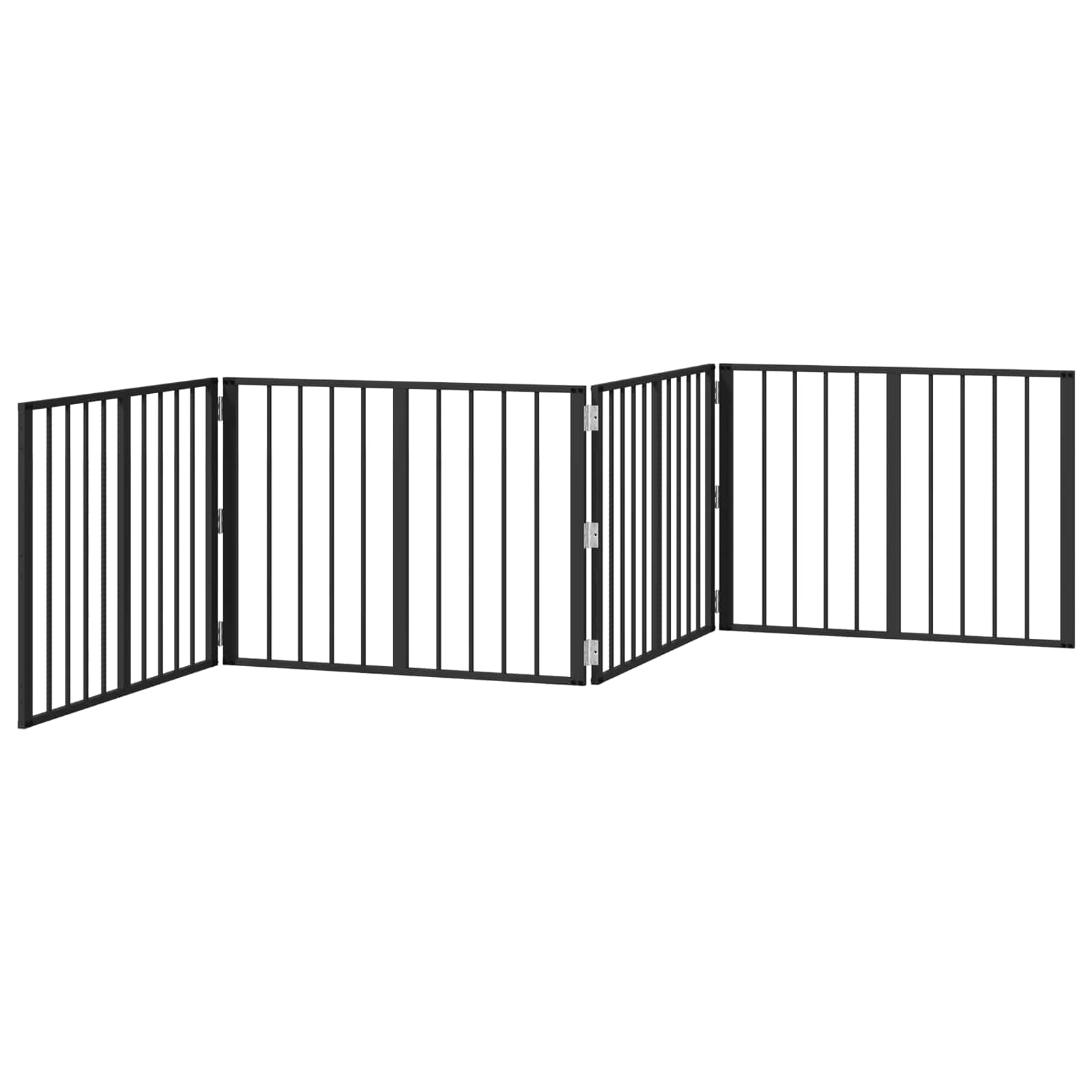 Hondenhek 4 pcs Zwart 80 x 60 cm Gegalvaniseerd staal is nu te koop bij PeponiXL, paradijselijk wonen!