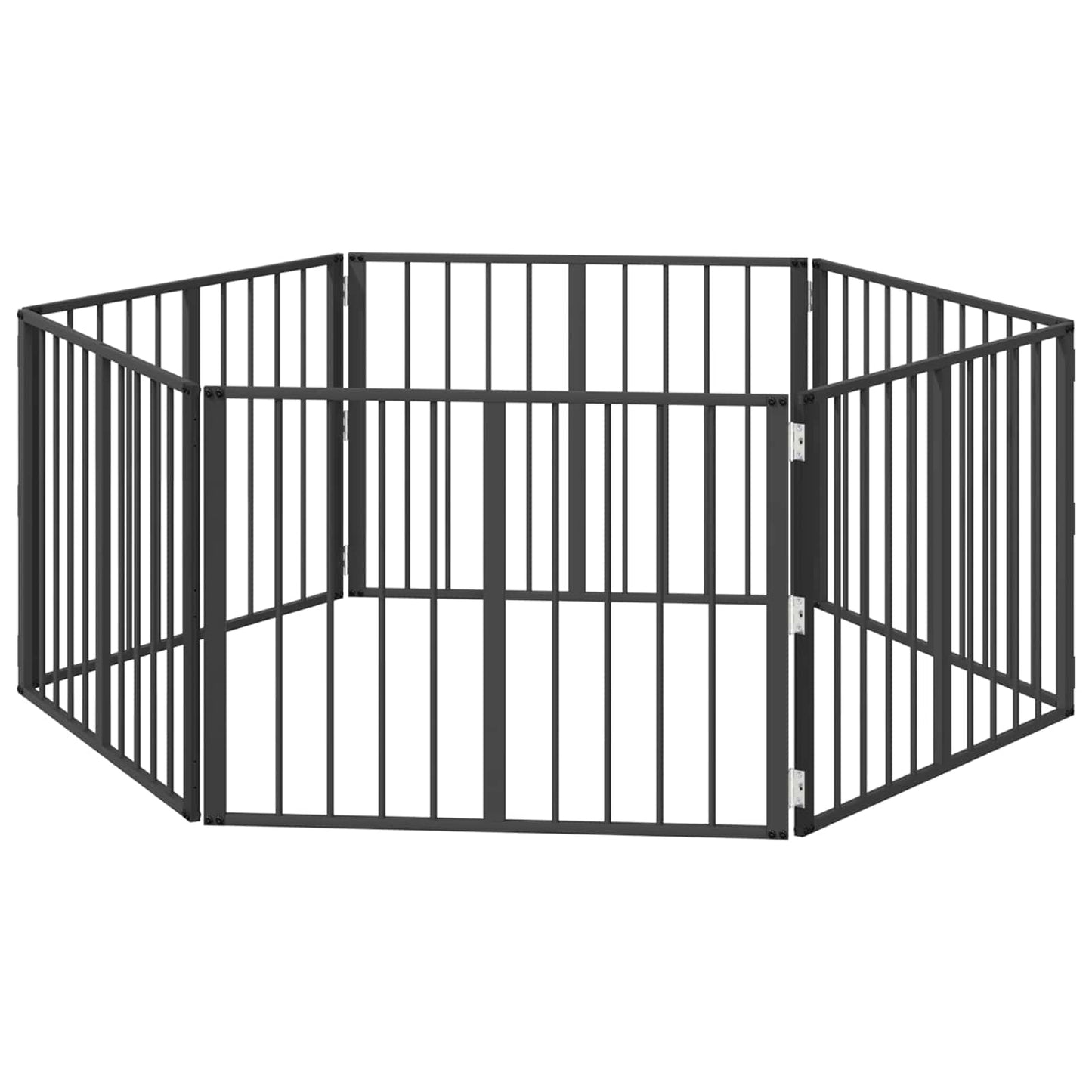 Hondenhek 6 pcs Zwart 80 x 60 cm Gegalvaniseerd staal is nu te koop bij PeponiXL, paradijselijk wonen!