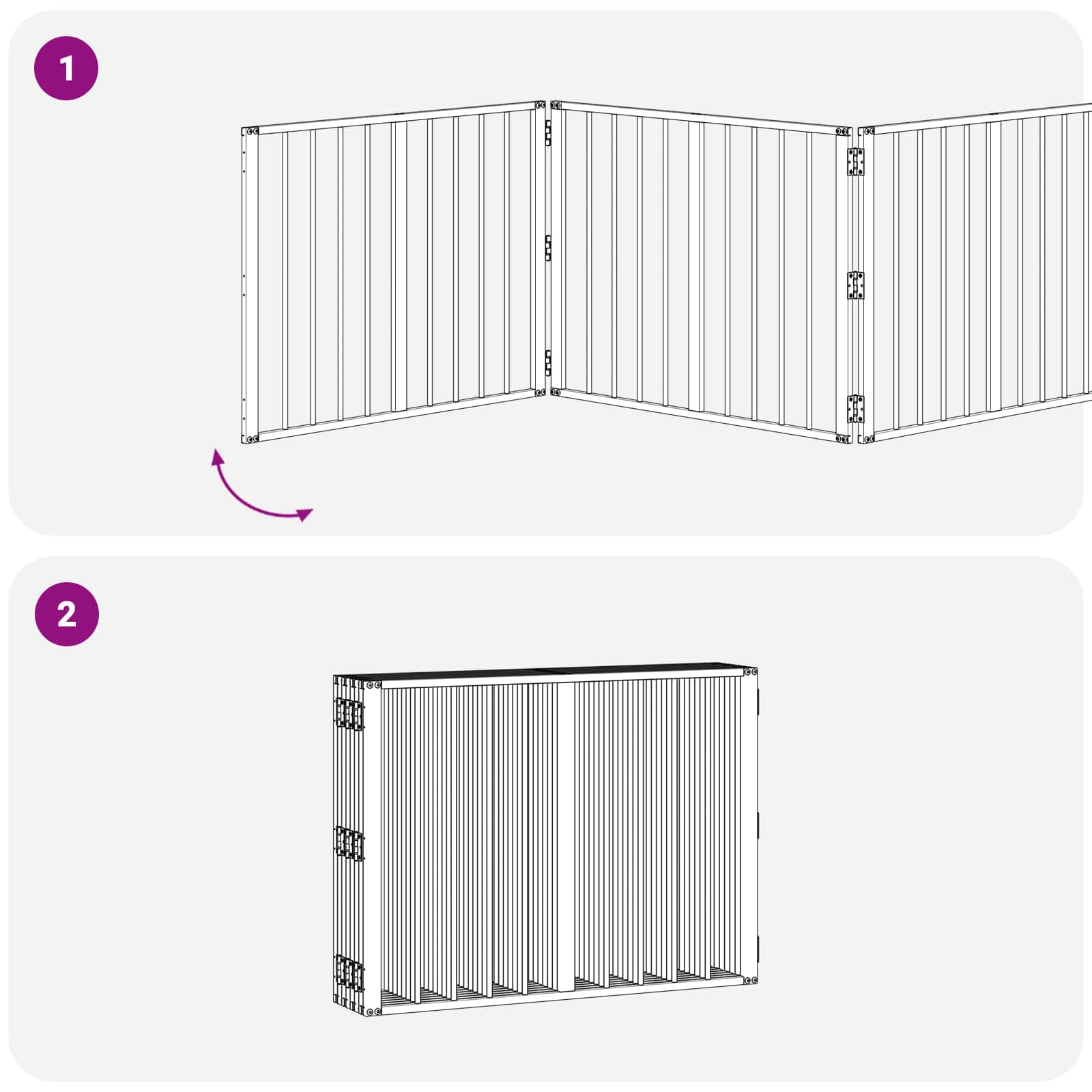 Hondenhek 8 pcs Zwart 80 x 60 cm Gegalvaniseerd staal is nu te koop bij PeponiXL, paradijselijk wonen!