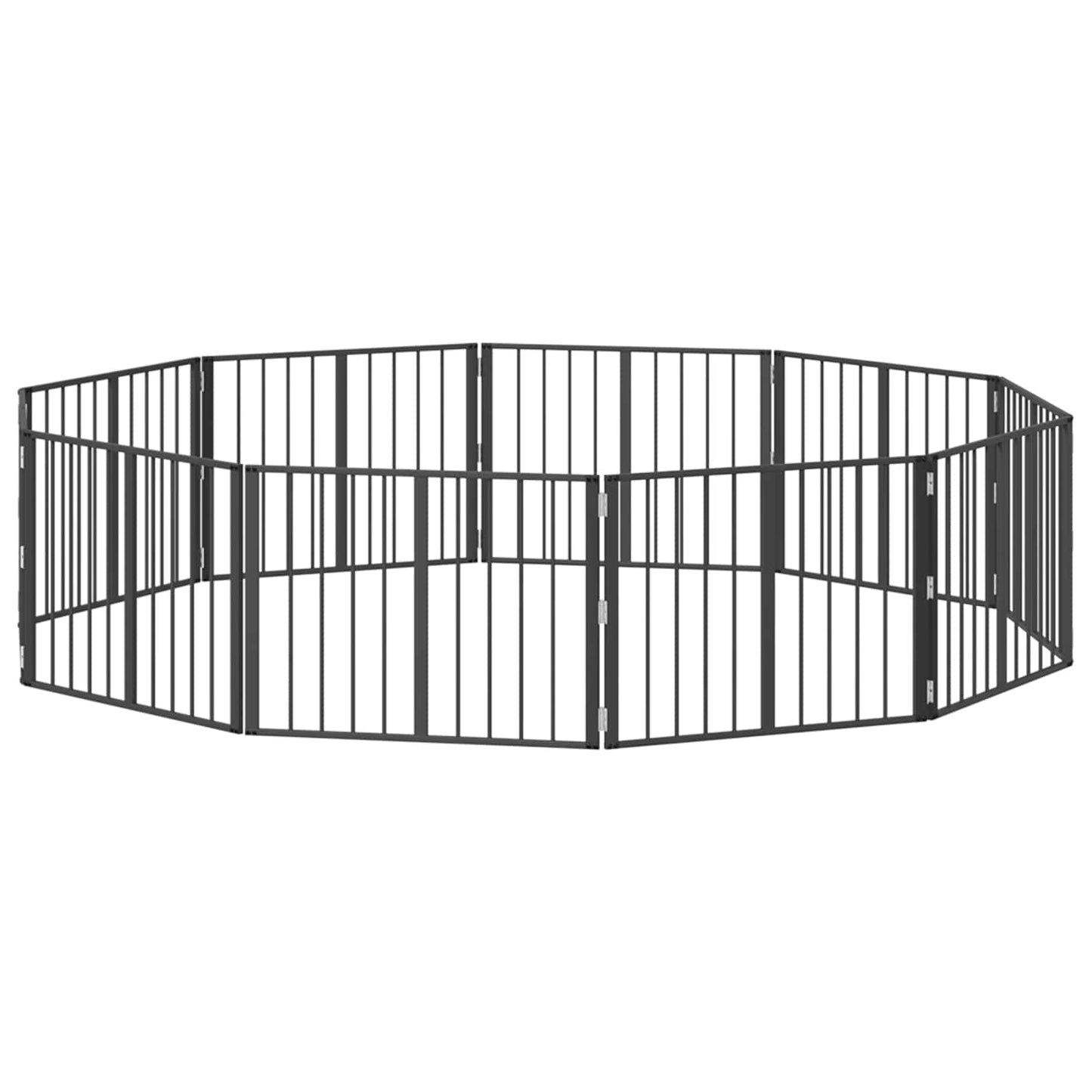 Hondenhek 10 pcs Zwart 80 x 60 cm Gegalvaniseerd staal is nu te koop bij PeponiXL, paradijselijk wonen!
