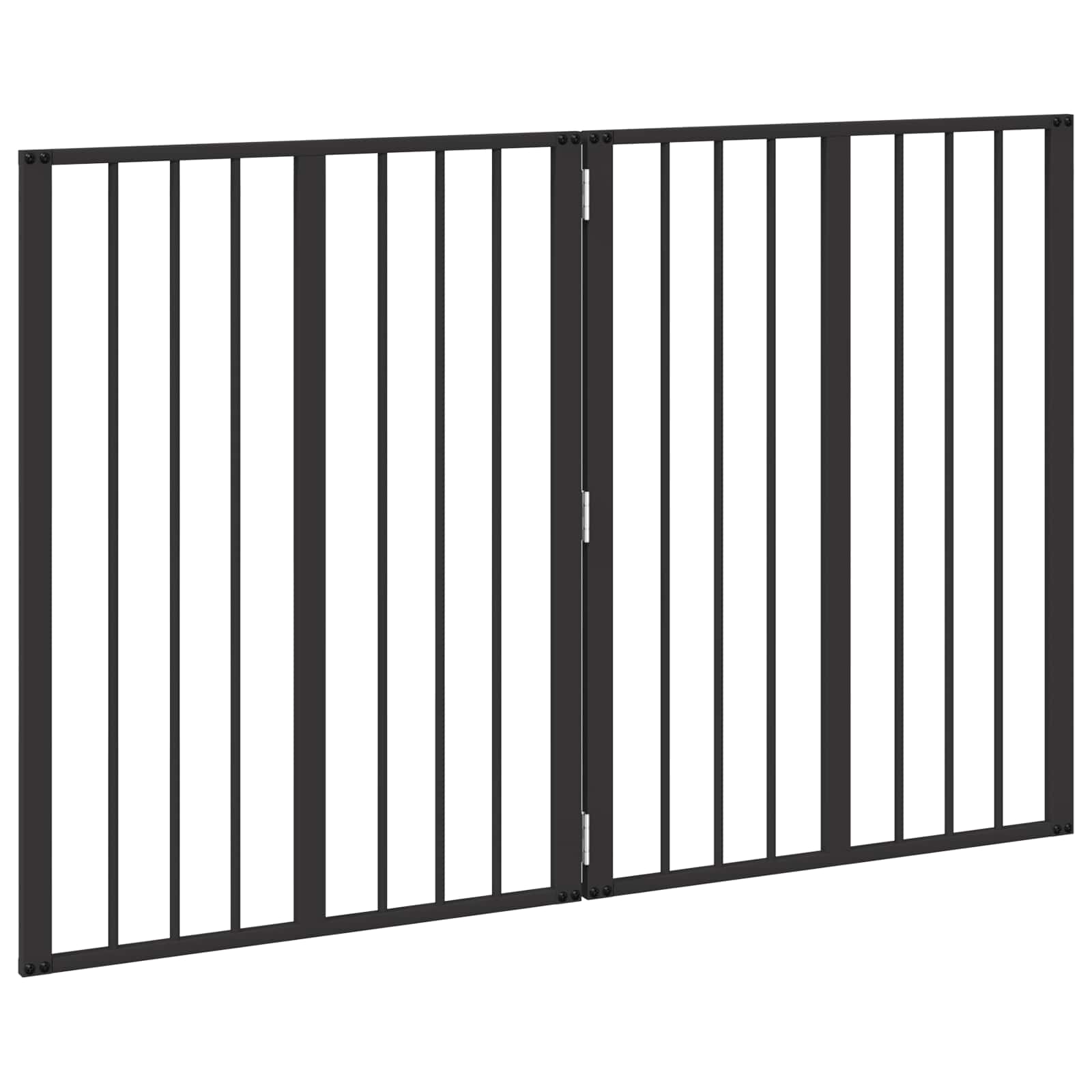 Hondenhek 2 pcs Zwart 60 x 80 cm Gegalvaniseerd staal is nu te koop bij PeponiXL, paradijselijk wonen!