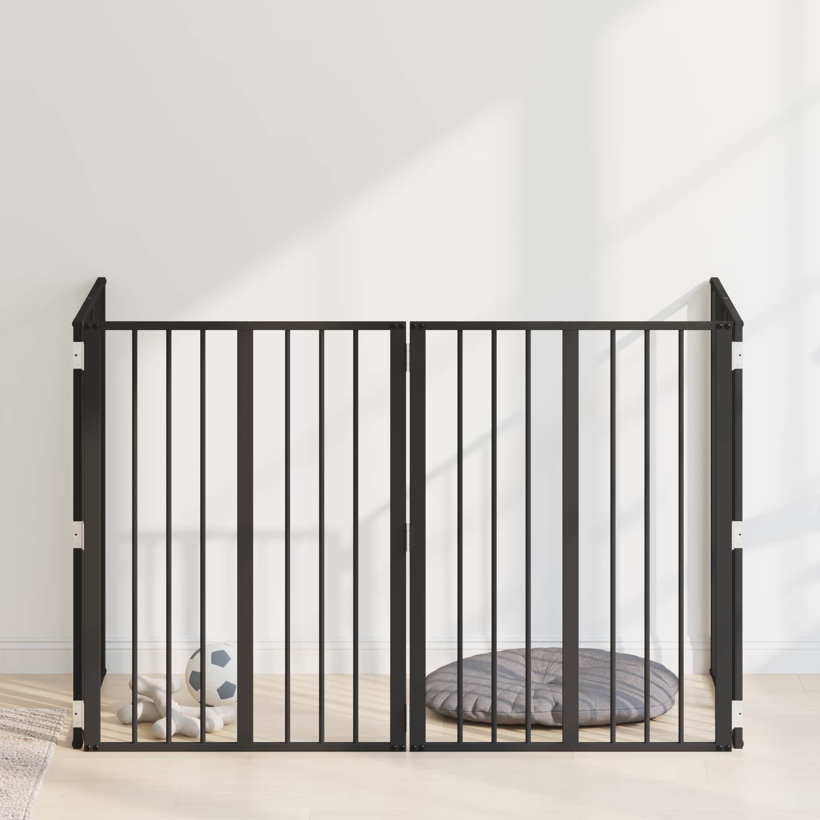 Hondenhek 4 pcs Zwart 60 x 80 cm Gegalvaniseerd staal is nu te koop bij PeponiXL, paradijselijk wonen!