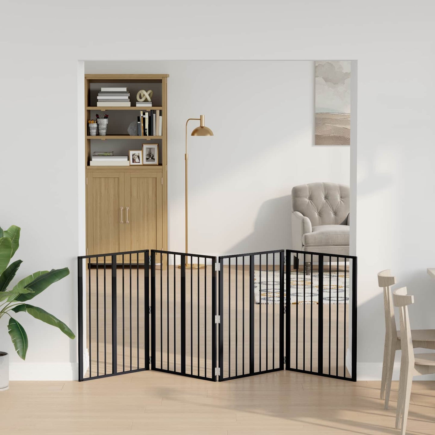 Hondenhek 4 pcs Zwart 60 x 80 cm Gegalvaniseerd staal is nu te koop bij PeponiXL, paradijselijk wonen!