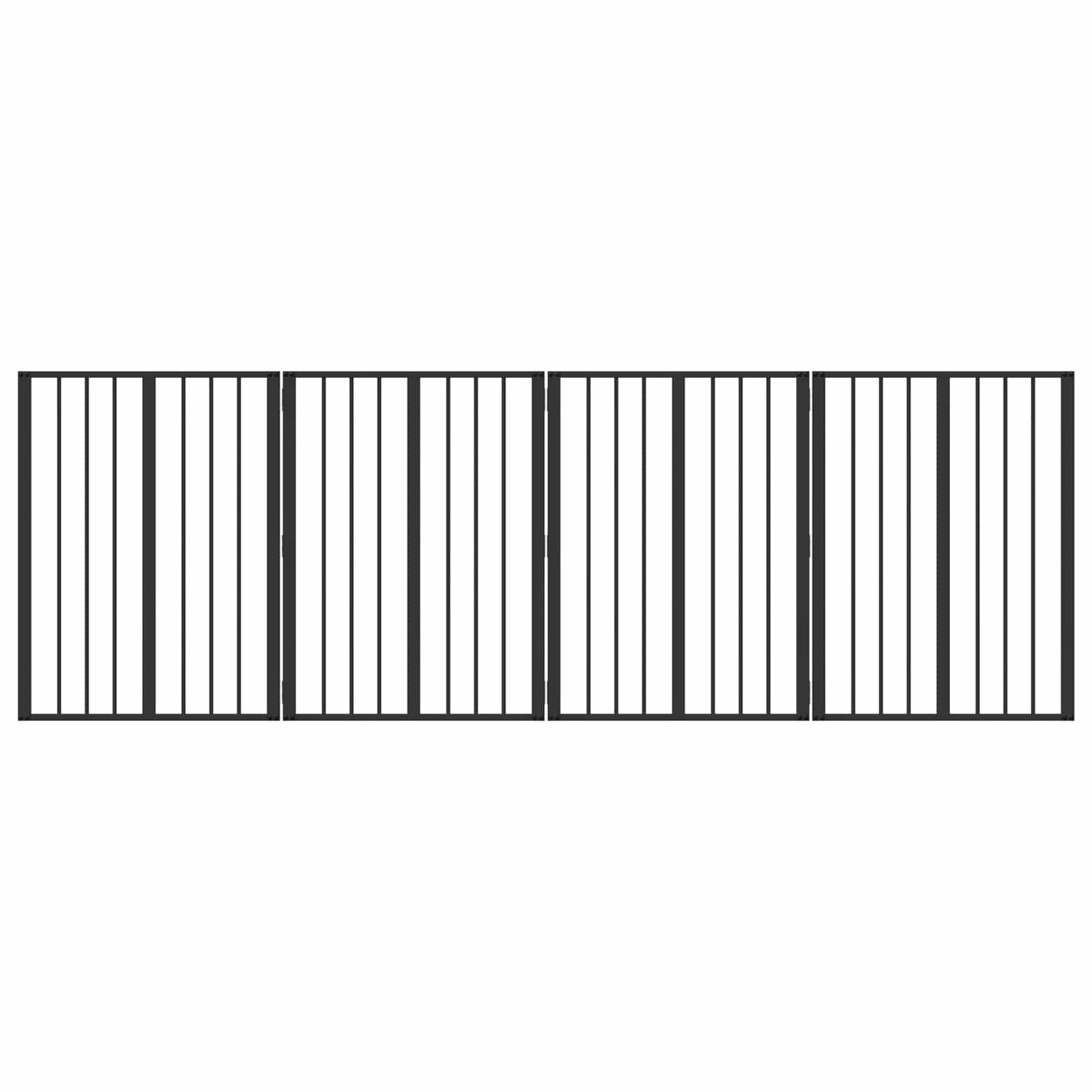 Hondenhek 4 pcs Zwart 60 x 80 cm Gegalvaniseerd staal is nu te koop bij PeponiXL, paradijselijk wonen!