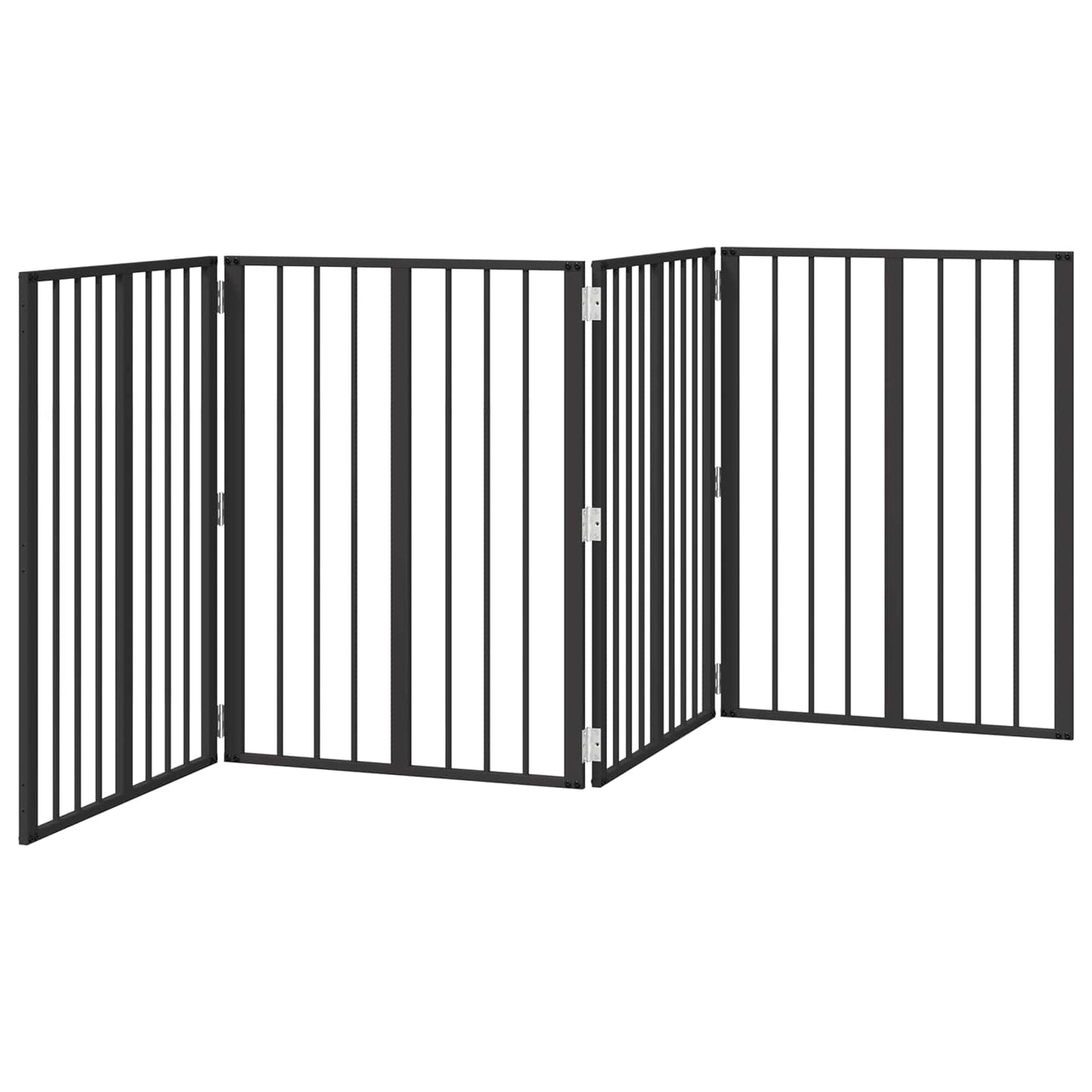 Hondenhek 4 pcs Zwart 60 x 80 cm Gegalvaniseerd staal is nu te koop bij PeponiXL, paradijselijk wonen!