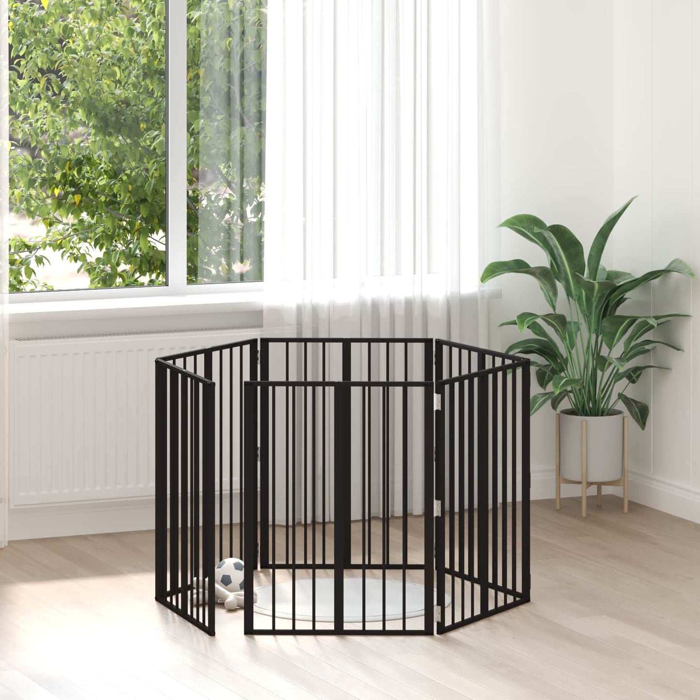 Hondenhek 6 pcs Zwart 60 x 80 cm Gegalvaniseerd staal is nu te koop bij PeponiXL, paradijselijk wonen!