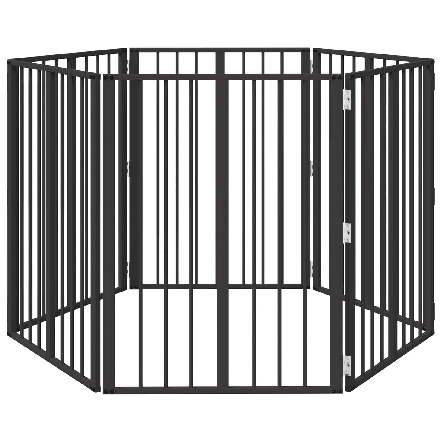 Hondenhek 6 pcs Zwart 60 x 80 cm Gegalvaniseerd staal is nu te koop bij PeponiXL, paradijselijk wonen!