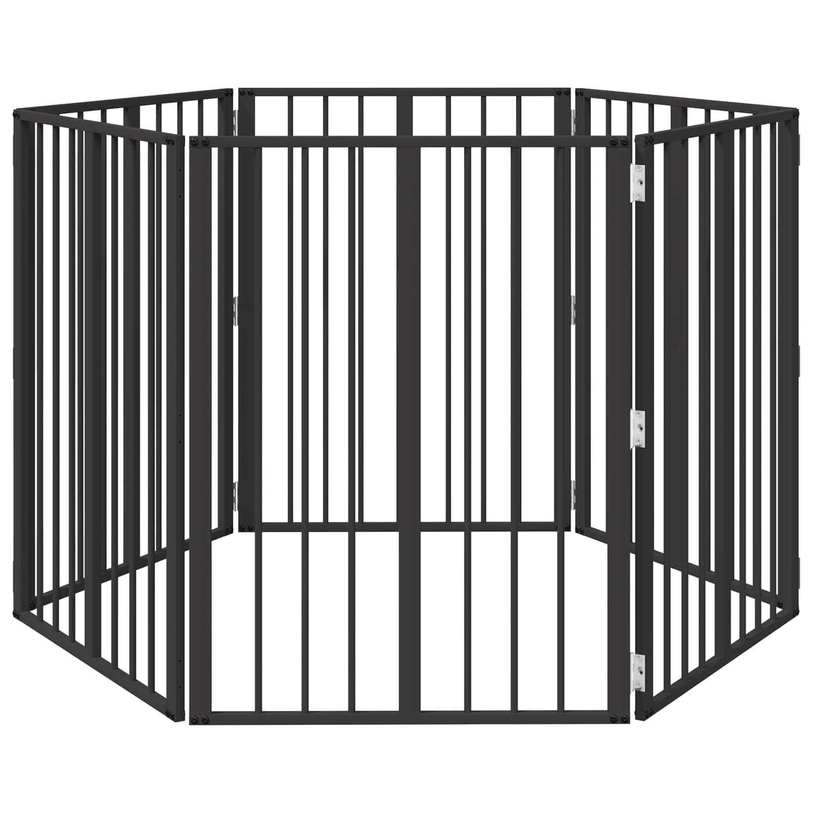 Hondenhek 6 pcs Zwart 60 x 80 cm Gegalvaniseerd staal is nu te koop bij PeponiXL, paradijselijk wonen!