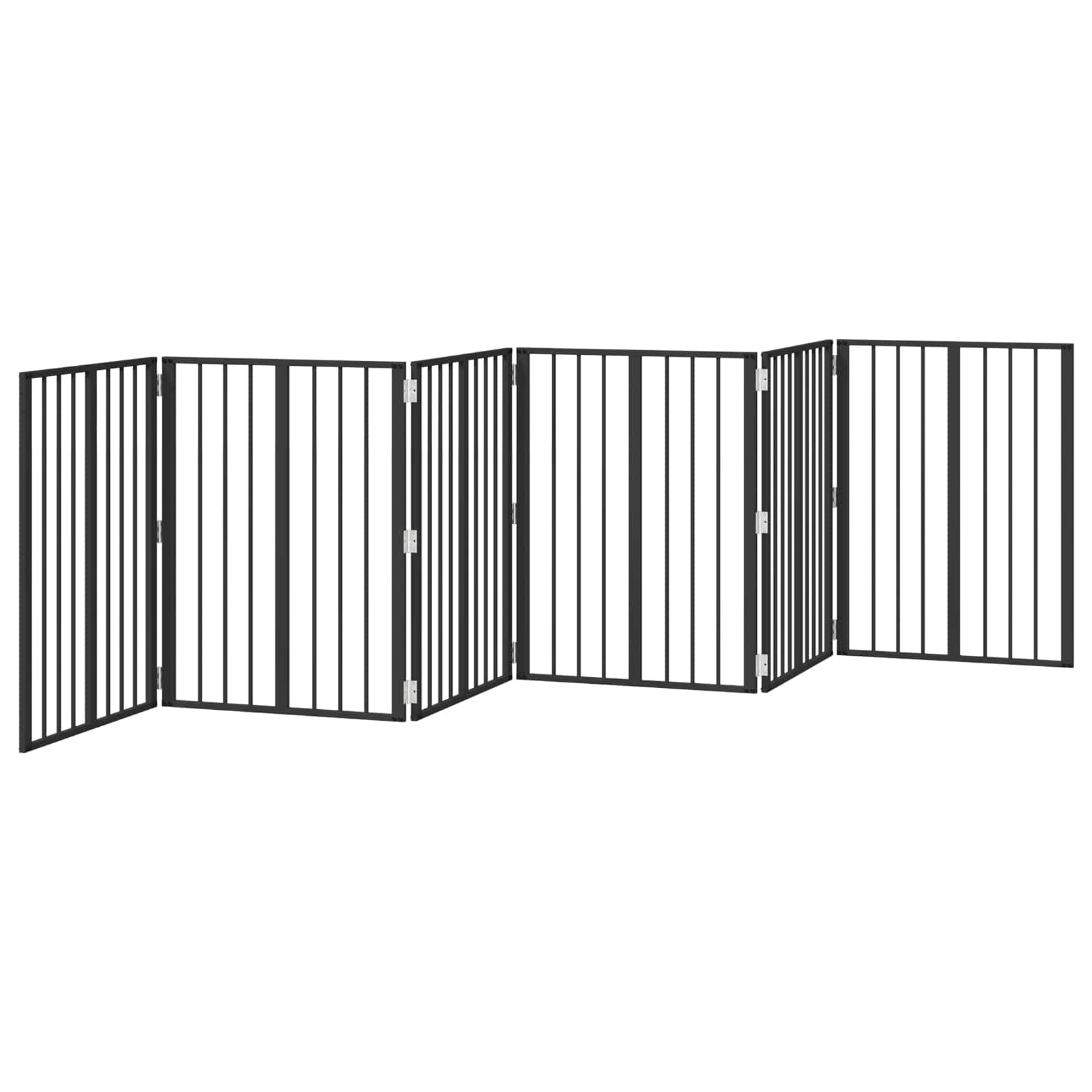 Hondenhek 6 pcs Zwart 60 x 80 cm Gegalvaniseerd staal is nu te koop bij PeponiXL, paradijselijk wonen!