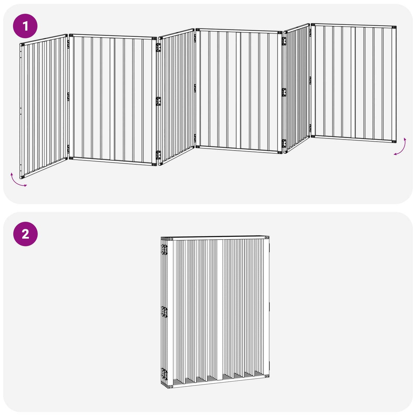 Hondenhek 6 pcs Zwart 60 x 80 cm Gegalvaniseerd staal is nu te koop bij PeponiXL, paradijselijk wonen!