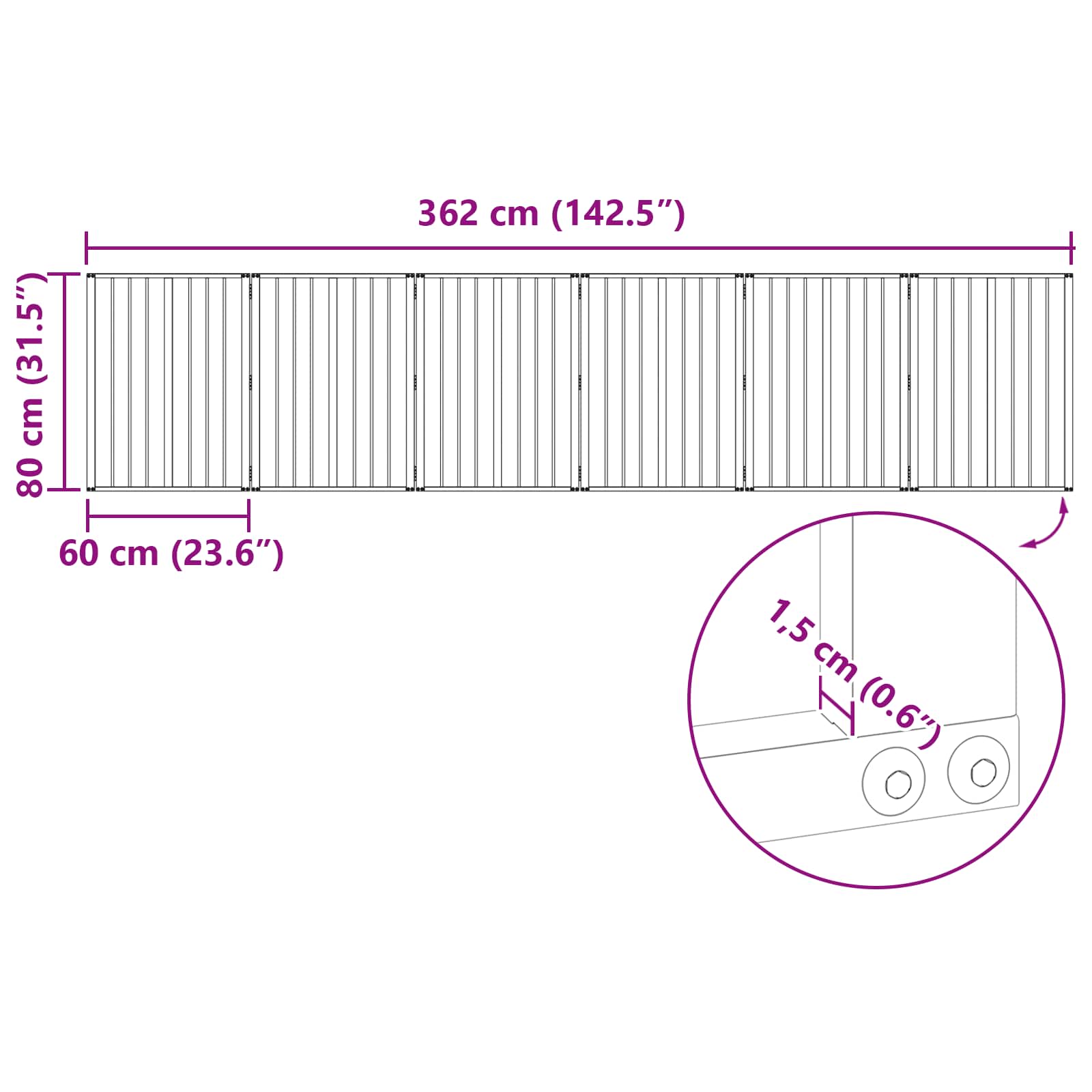 Hondenhek 6 pcs Zwart 60 x 80 cm Gegalvaniseerd staal is nu te koop bij PeponiXL, paradijselijk wonen!