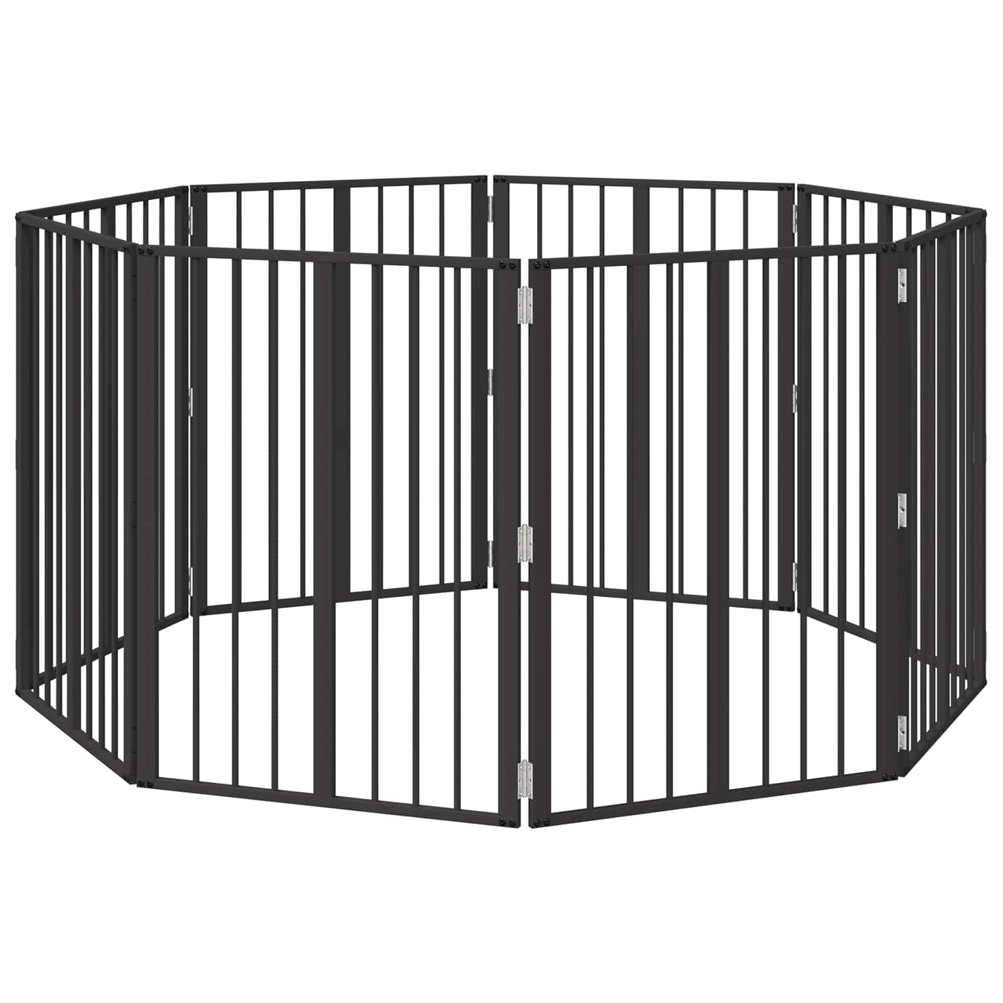 Hondenhek 8 pcs Zwart 60 x 80 cm Gegalvaniseerd staal is nu te koop bij PeponiXL, paradijselijk wonen!