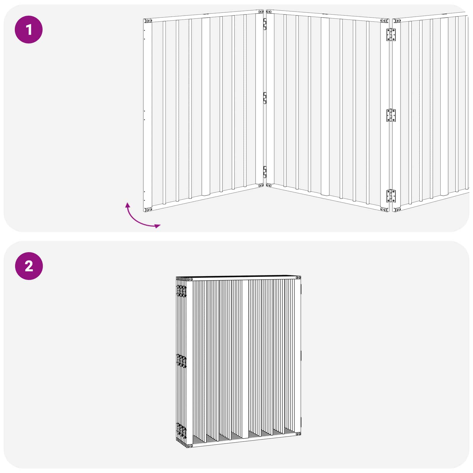 Hondenhek 8 pcs Zwart 60 x 80 cm Gegalvaniseerd staal is nu te koop bij PeponiXL, paradijselijk wonen!