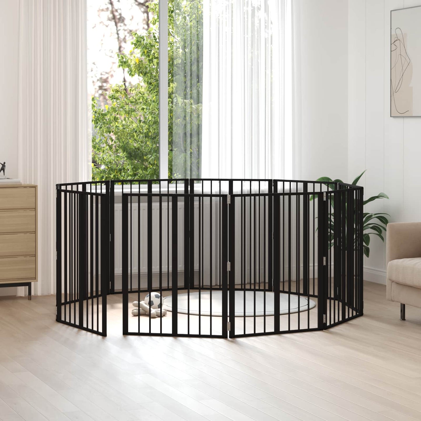 Hondenhek 10 pcs Zwart 60 x 80 cm Gegalvaniseerd staal is nu te koop bij PeponiXL, paradijselijk wonen!