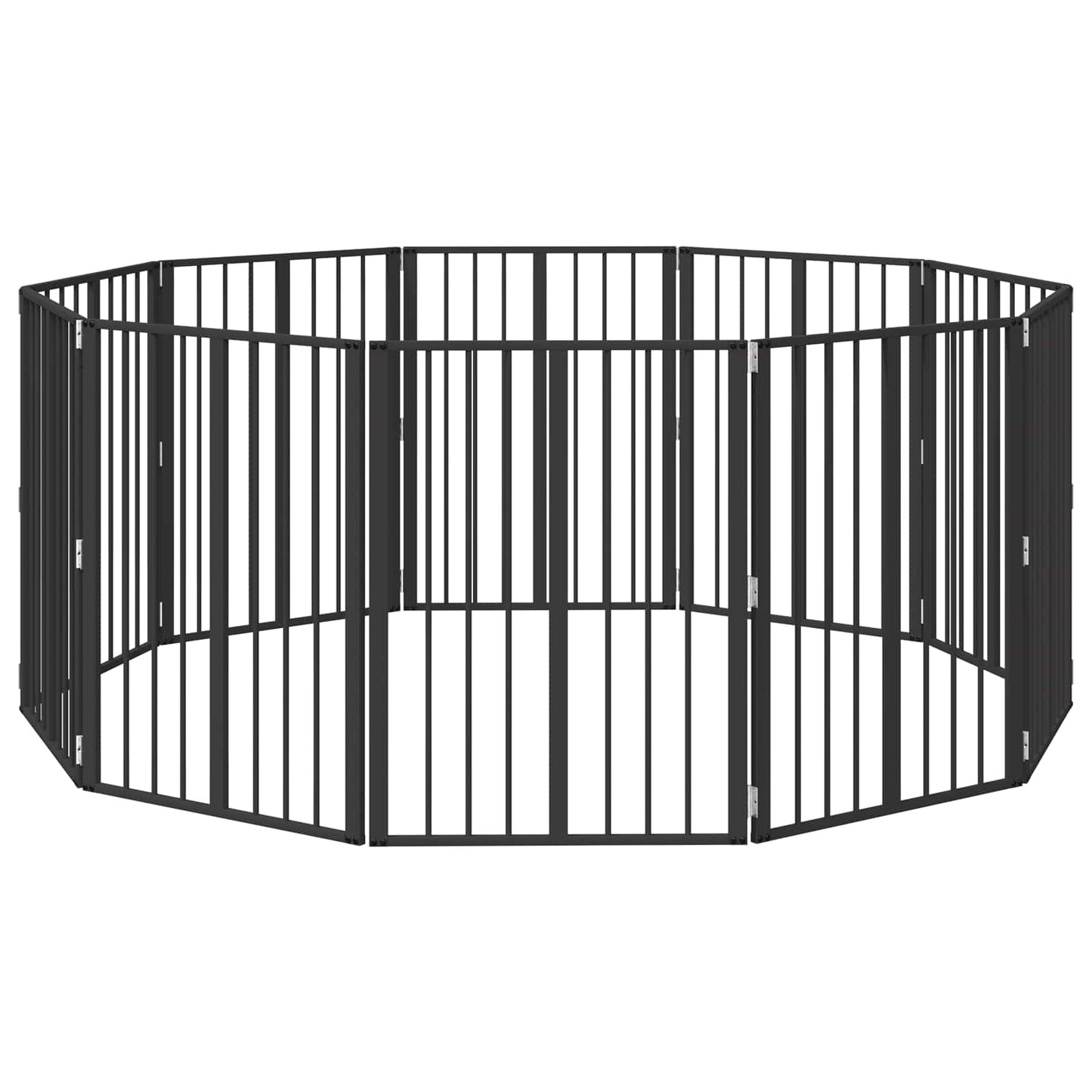 Hondenhek 10 pcs Zwart 60 x 80 cm Gegalvaniseerd staal is nu te koop bij PeponiXL, paradijselijk wonen!