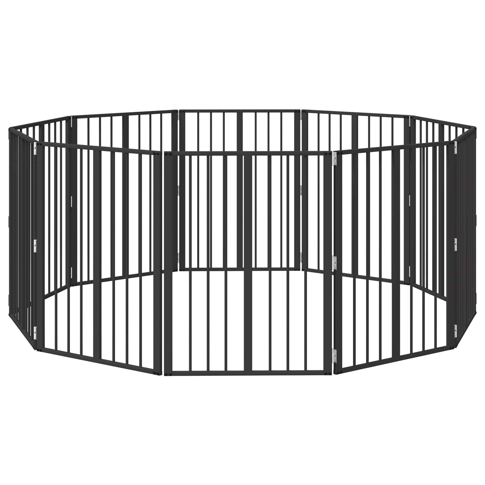 Hondenhek 10 pcs Zwart 60 x 80 cm Gegalvaniseerd staal is nu te koop bij PeponiXL, paradijselijk wonen!