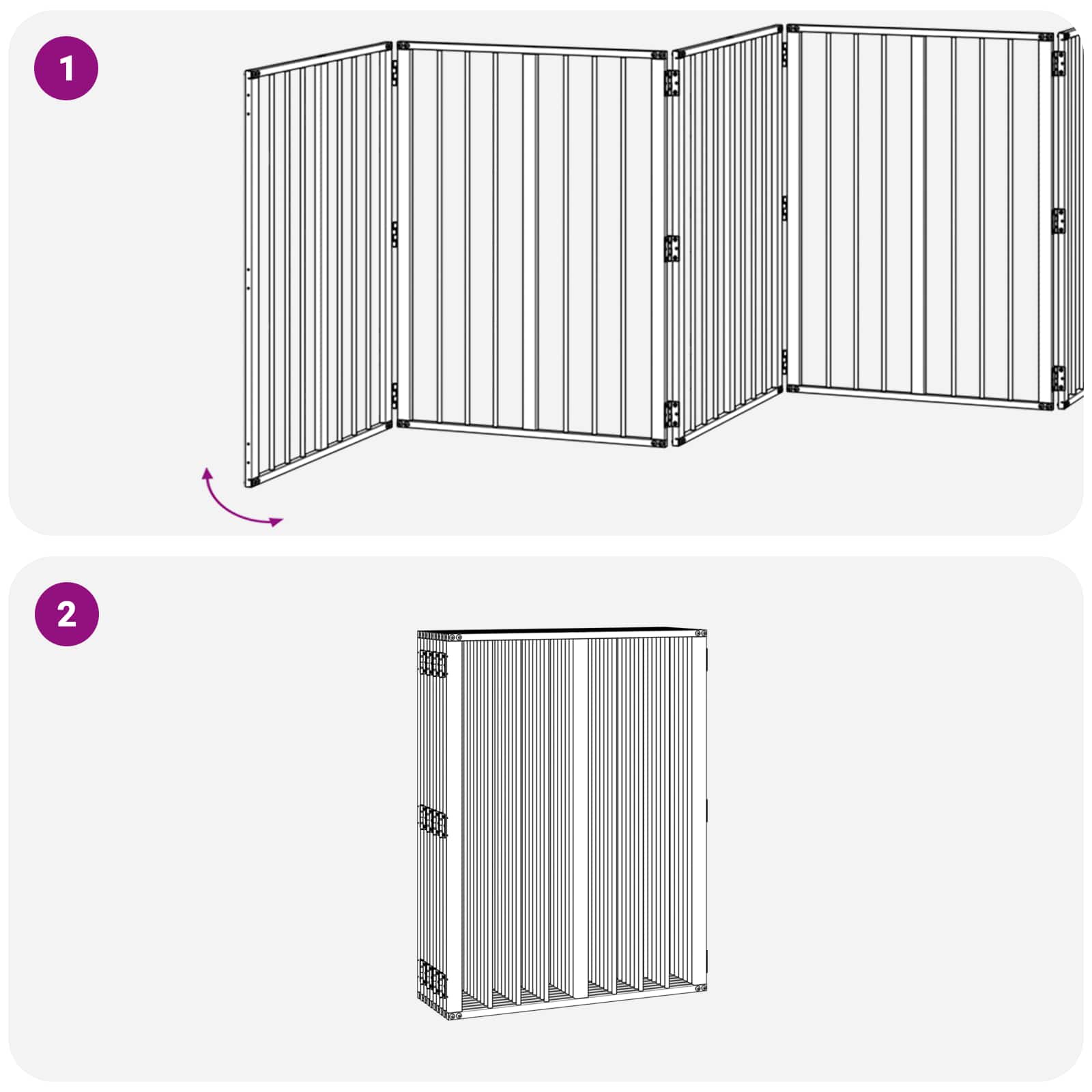 Hondenhek 10 pcs Zwart 60 x 80 cm Gegalvaniseerd staal is nu te koop bij PeponiXL, paradijselijk wonen!
