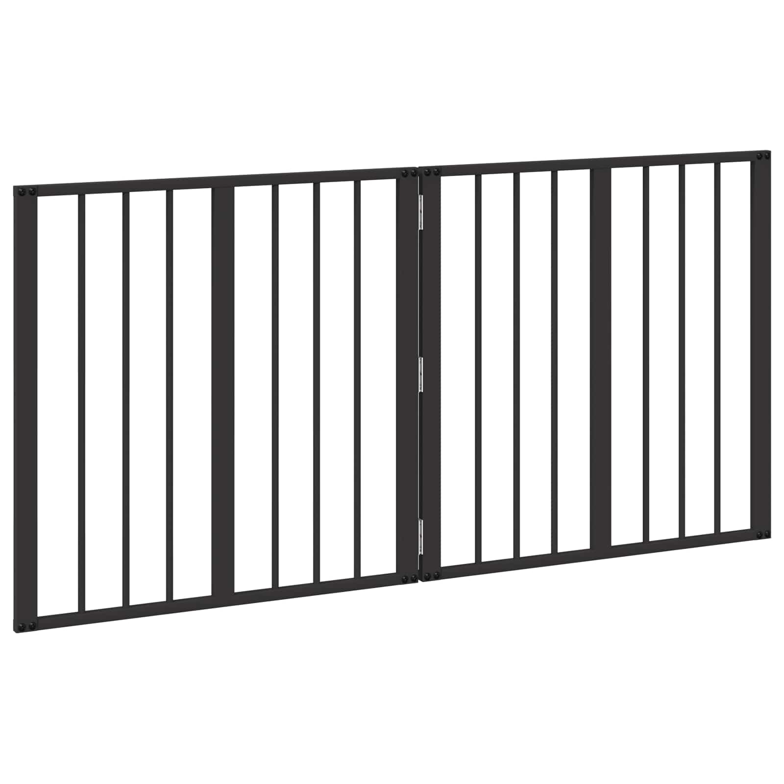 Hondenhek 2 pcs Zwart 60 x 60 cm Gegalvaniseerd staal is nu te koop bij PeponiXL, paradijselijk wonen!