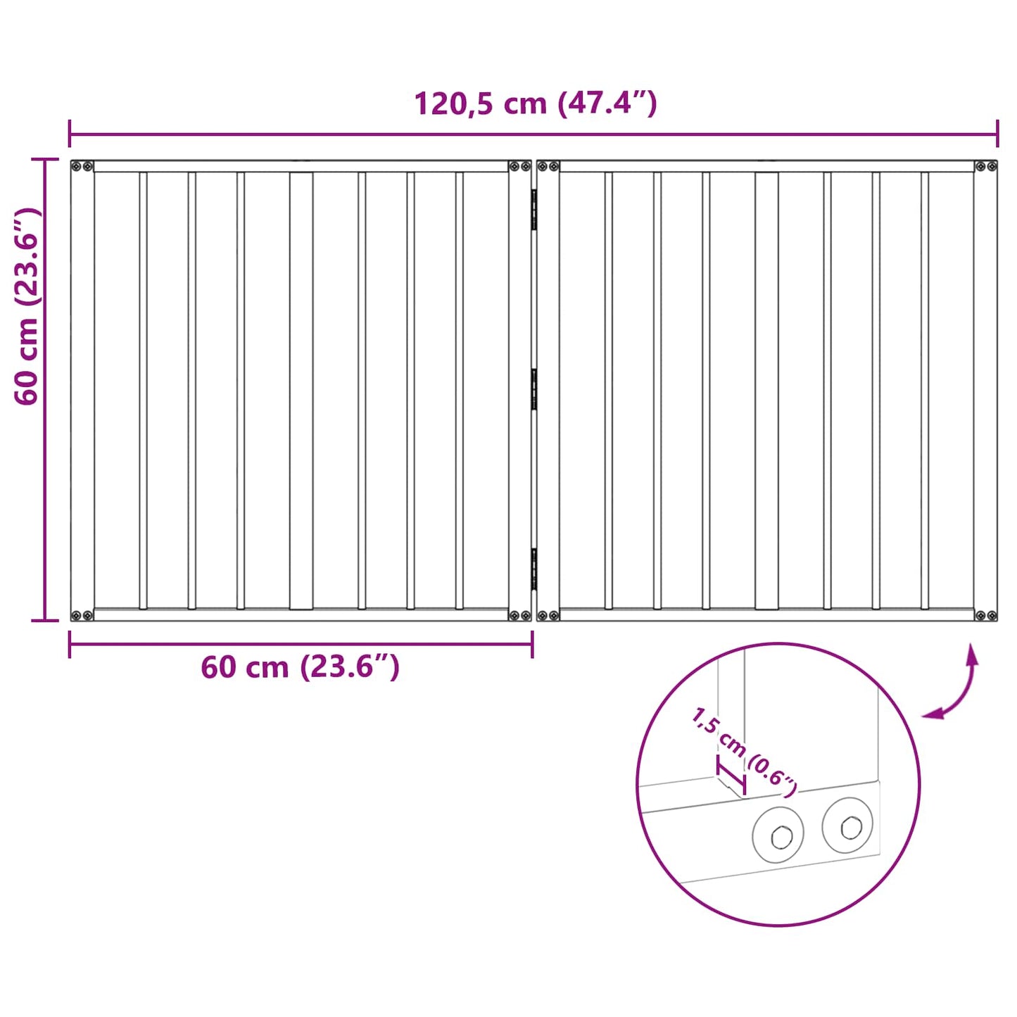 Hondenhek 2 pcs Zwart 60 x 60 cm Gegalvaniseerd staal is nu te koop bij PeponiXL, paradijselijk wonen!