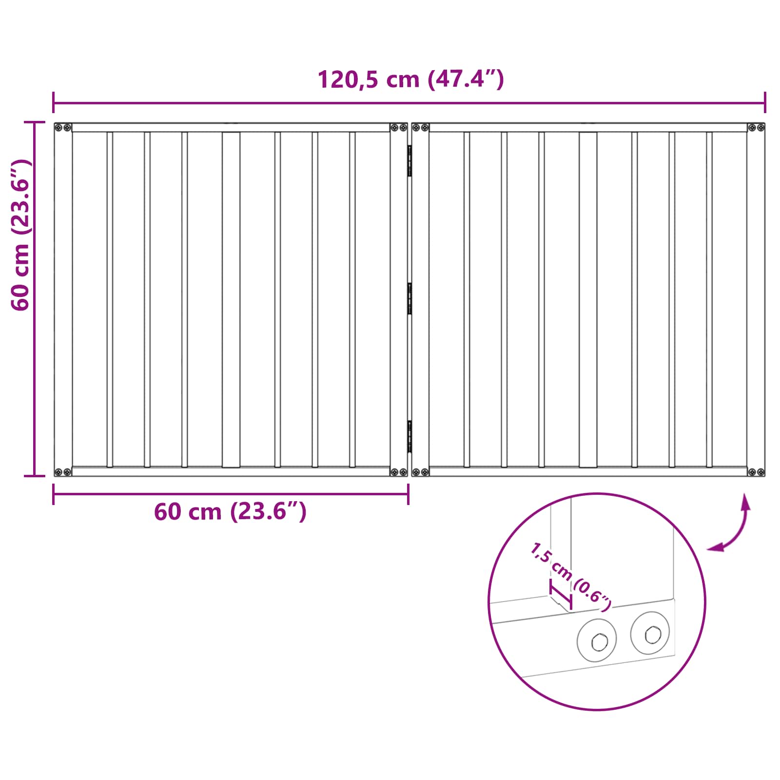 Hondenhek 2 pcs Zwart 60 x 60 cm Gegalvaniseerd staal is nu te koop bij PeponiXL, paradijselijk wonen!
