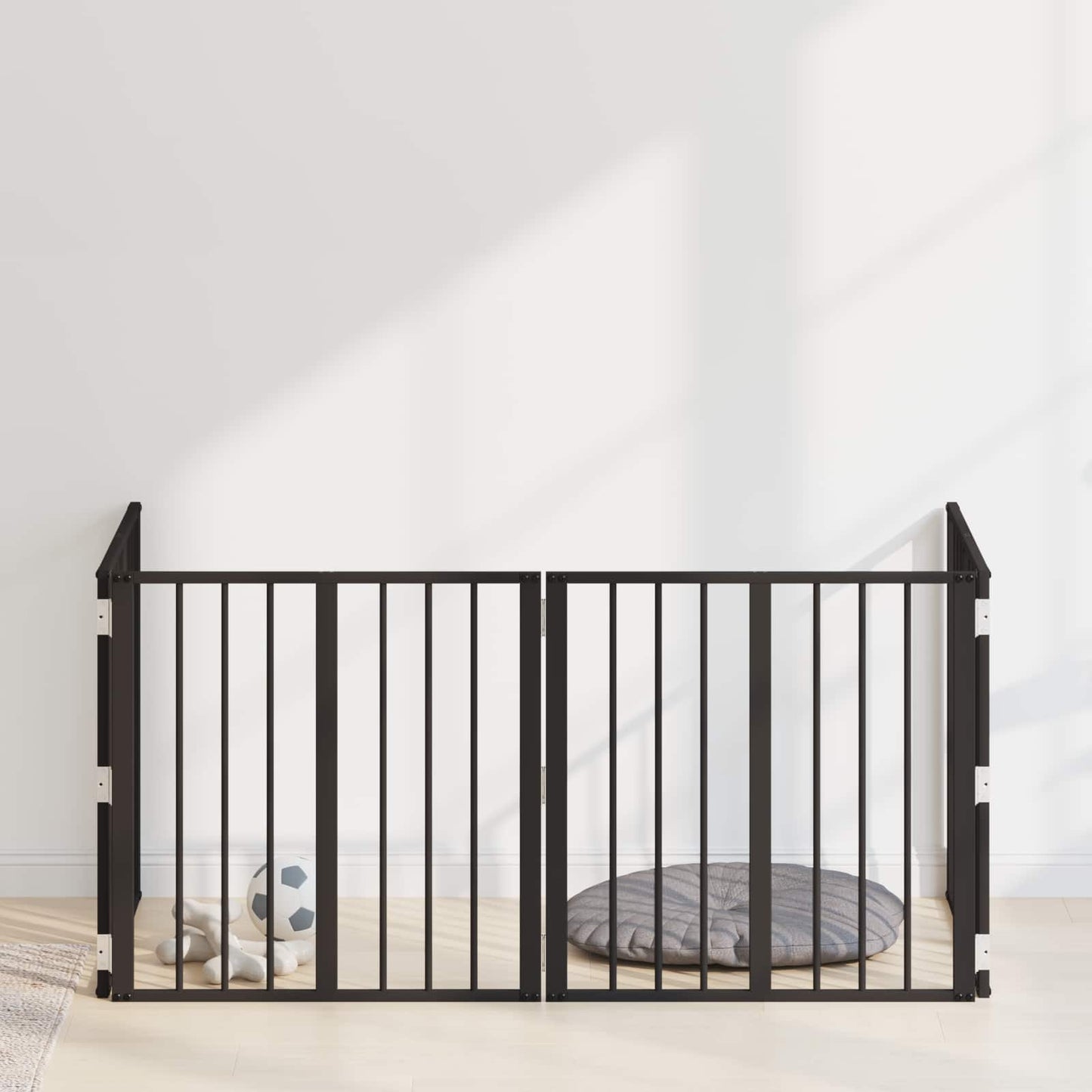 Hondenhek 4 pcs Zwart 60 x 60 cm Gegalvaniseerd staal is nu te koop bij PeponiXL, paradijselijk wonen!