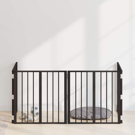 Hondenhek 4 pcs Zwart 60 x 60 cm Gegalvaniseerd staal is nu te koop bij PeponiXL, paradijselijk wonen!