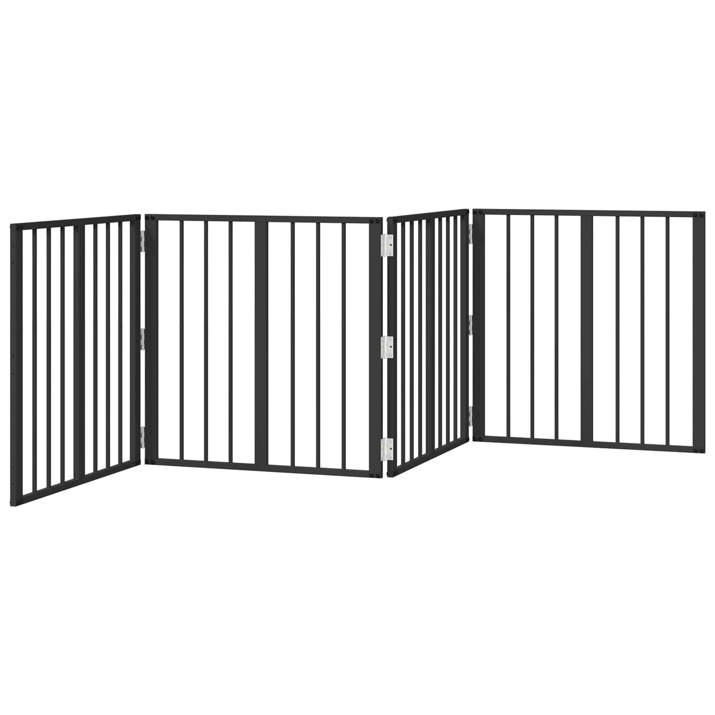 Hondenhek 4 pcs Zwart 60 x 60 cm Gegalvaniseerd staal is nu te koop bij PeponiXL, paradijselijk wonen!