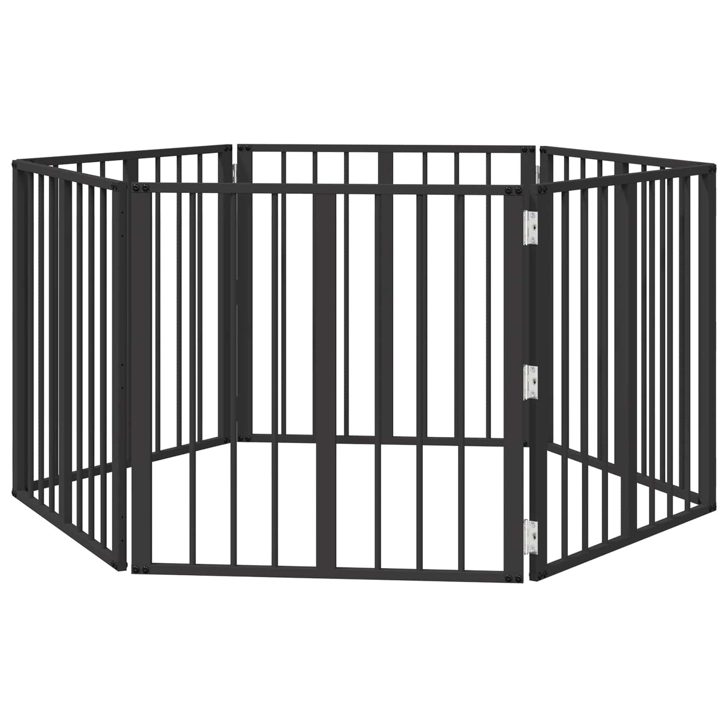 Hondenhek 6 pcs Zwart 60 x 60 cm Gegalvaniseerd staal is nu te koop bij PeponiXL, paradijselijk wonen!