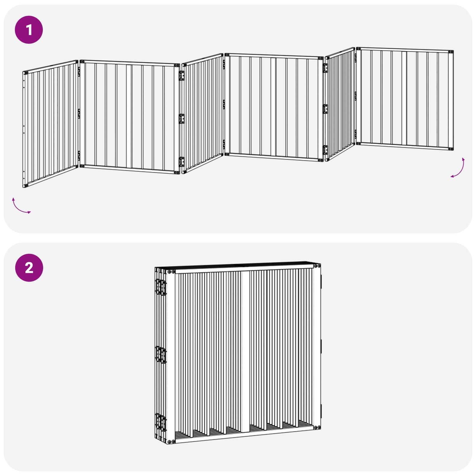 Hondenhek 6 pcs Zwart 60 x 60 cm Gegalvaniseerd staal is nu te koop bij PeponiXL, paradijselijk wonen!