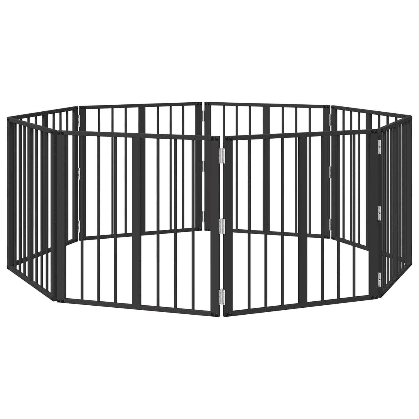 Hondenhek 8 pcs Zwart 60 x 60 cm Gegalvaniseerd staal is nu te koop bij PeponiXL, paradijselijk wonen!