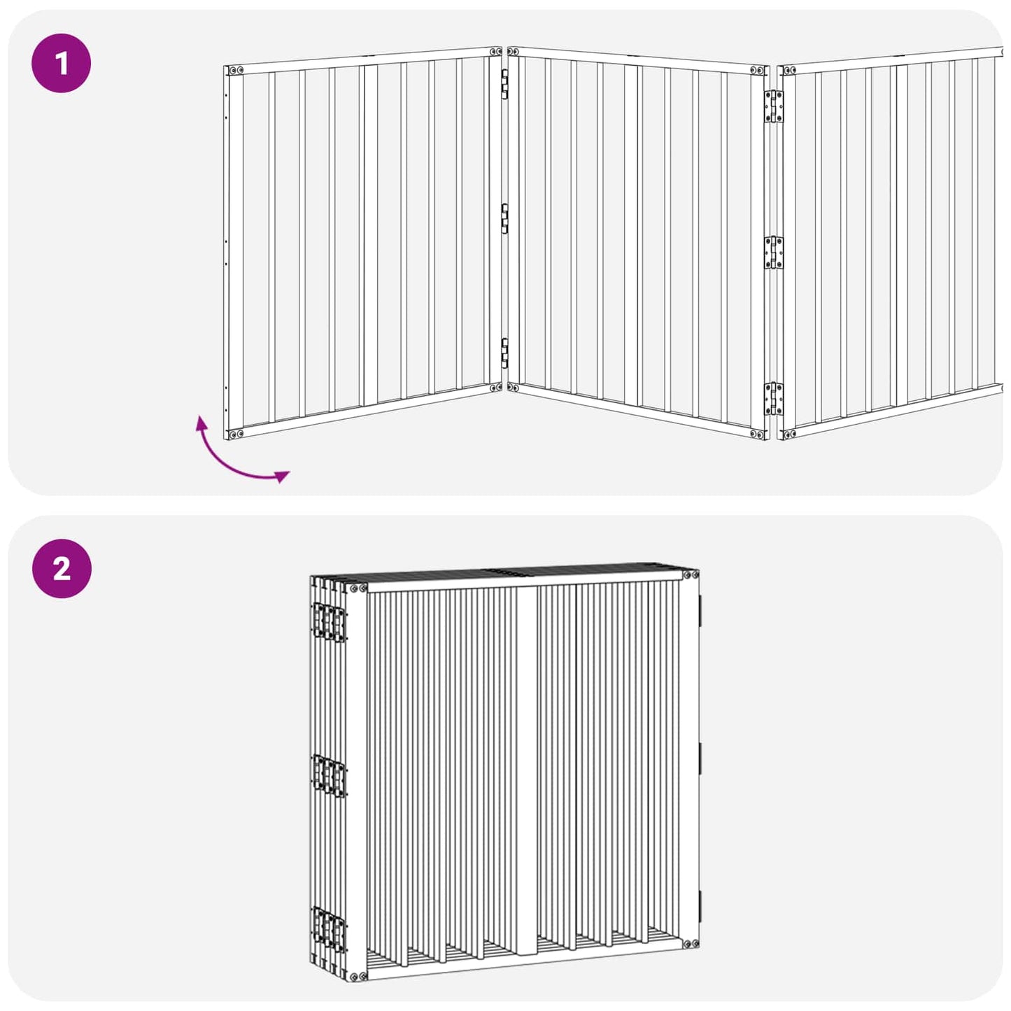 Hondenhek 8 pcs Zwart 60 x 60 cm Gegalvaniseerd staal is nu te koop bij PeponiXL, paradijselijk wonen!