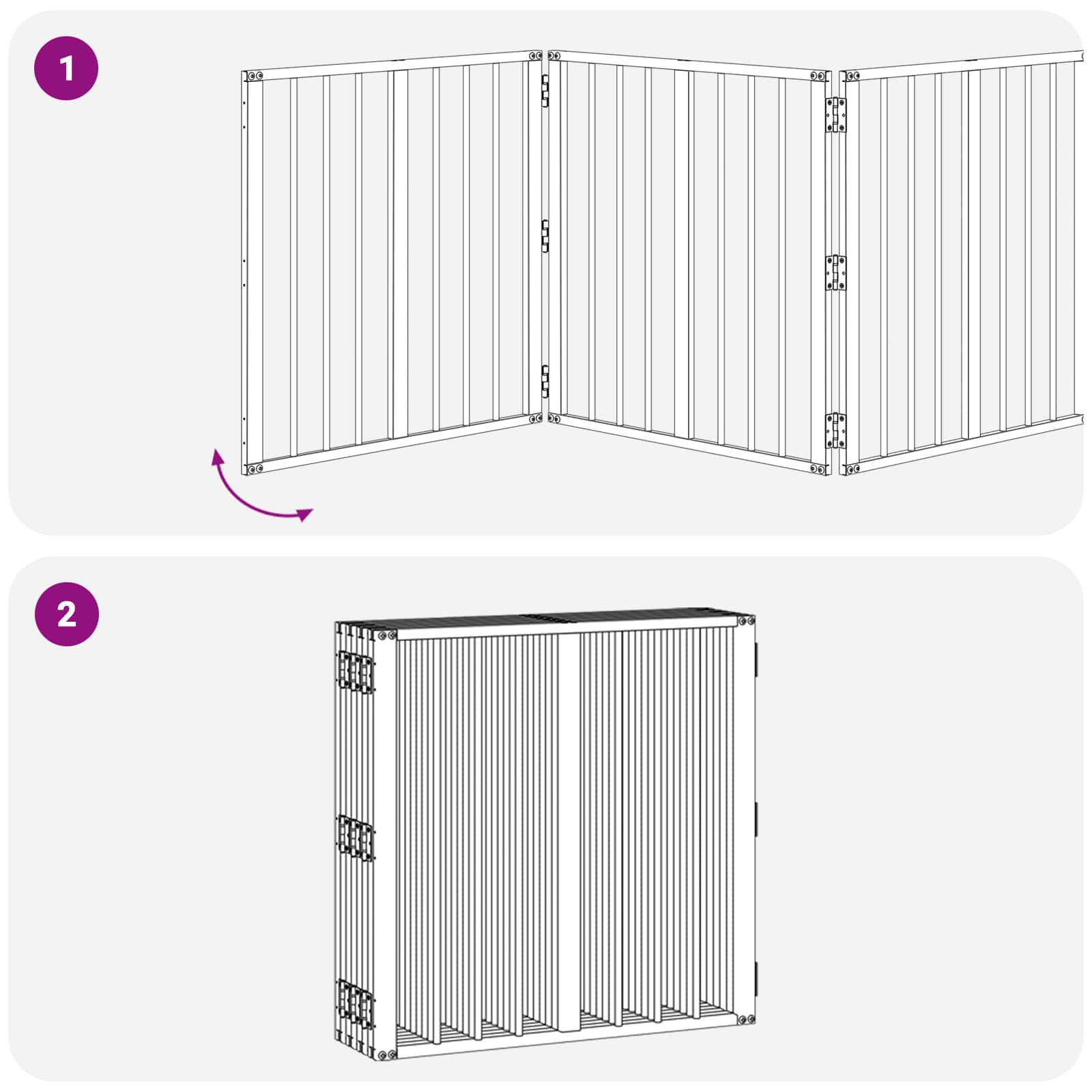 Hondenhek 8 pcs Zwart 60 x 60 cm Gegalvaniseerd staal is nu te koop bij PeponiXL, paradijselijk wonen!