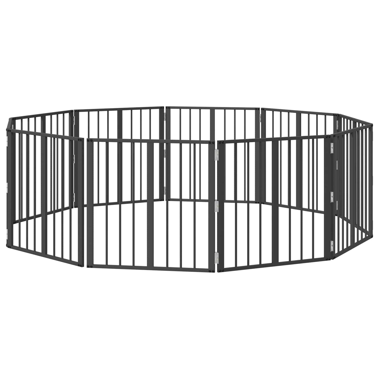 Hondenhek 10 pcs Zwart 60 x 60 cm Gegalvaniseerd staal is nu te koop bij PeponiXL, paradijselijk wonen!
