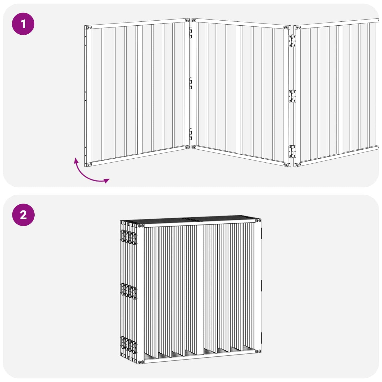 Hondenhek 10 pcs Zwart 60 x 60 cm Gegalvaniseerd staal is nu te koop bij PeponiXL, paradijselijk wonen!