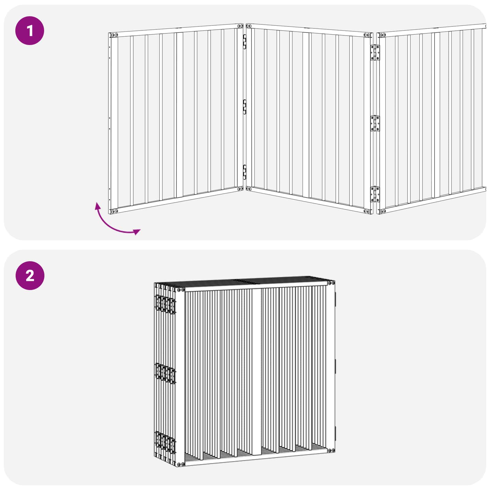 Hondenhek 10 pcs Zwart 60 x 60 cm Gegalvaniseerd staal is nu te koop bij PeponiXL, paradijselijk wonen!