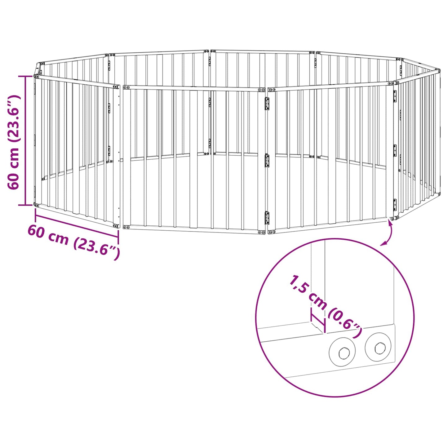 Hondenhek 10 pcs Zwart 60 x 60 cm Gegalvaniseerd staal is nu te koop bij PeponiXL, paradijselijk wonen!