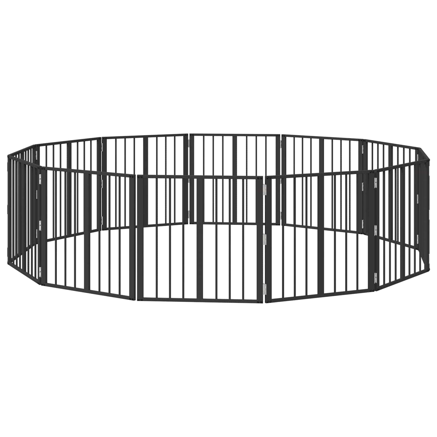 Hondenhek 12 pcs Zwart 60 x 60 cm Gegalvaniseerd staal is nu te koop bij PeponiXL, paradijselijk wonen!
