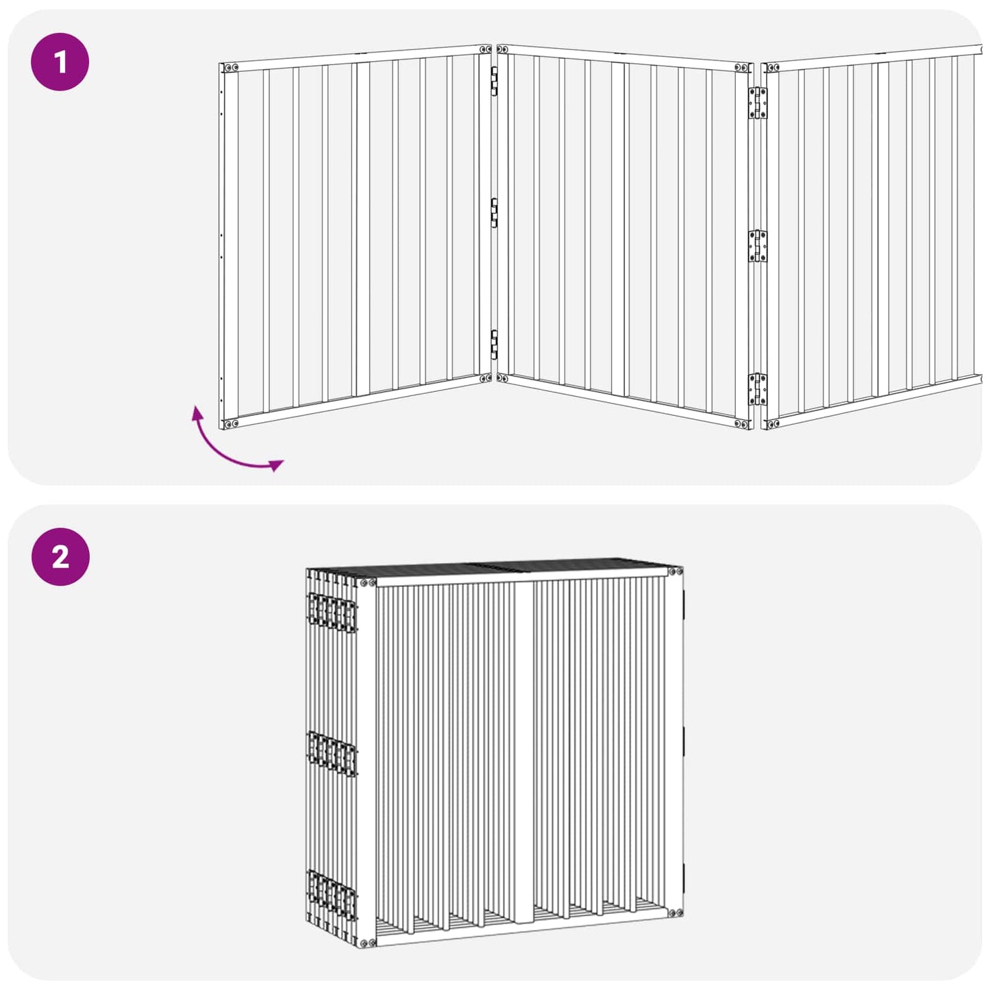 Hondenhek 12 pcs Zwart 60 x 60 cm Gegalvaniseerd staal is nu te koop bij PeponiXL, paradijselijk wonen!