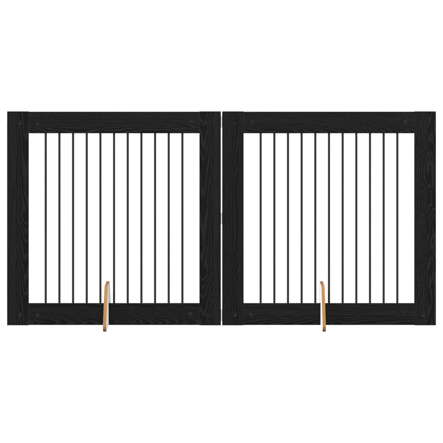 Hondenhekje met standaards 2 pcs Zwart eiken 100 x 100 cm is nu te koop bij PeponiXL, paradijselijk wonen!