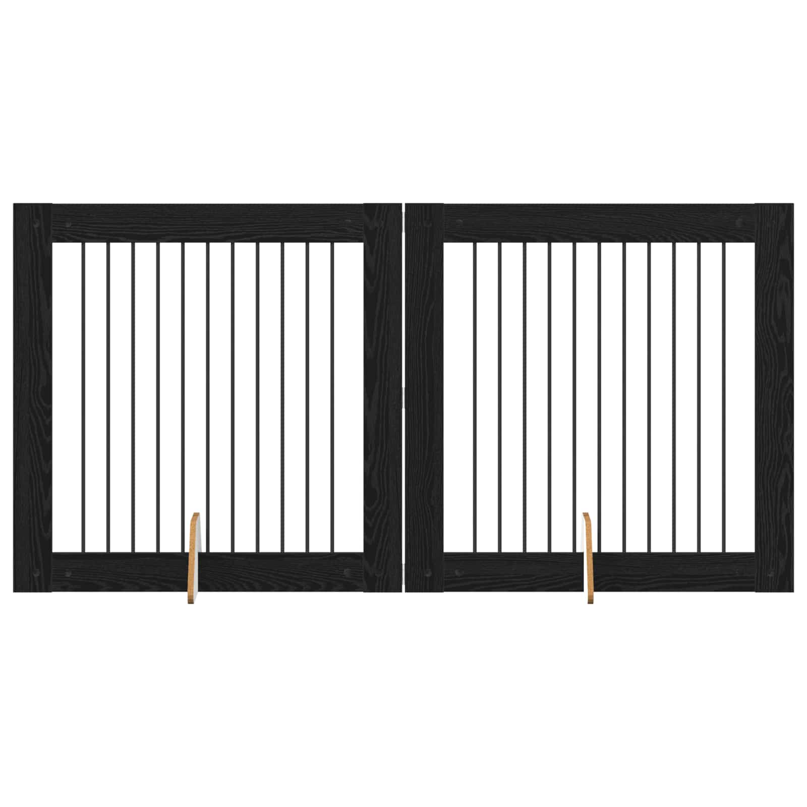 Hondenhekje met standaards 2 pcs Zwart eiken 100 x 100 cm is nu te koop bij PeponiXL, paradijselijk wonen!