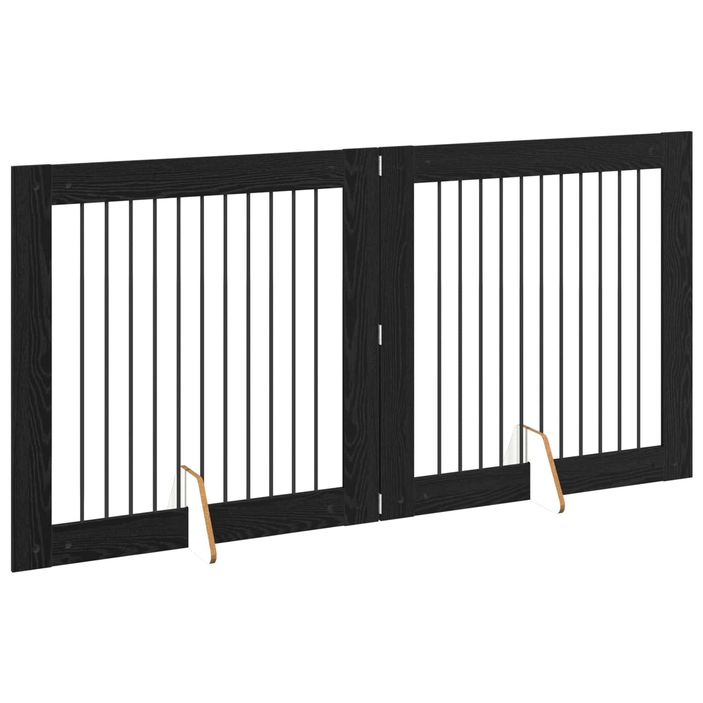 Hondenhekje met standaards 2 pcs Zwart eiken 100 x 100 cm is nu te koop bij PeponiXL, paradijselijk wonen!